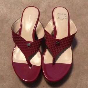 Calvin Klein red wedge sandals